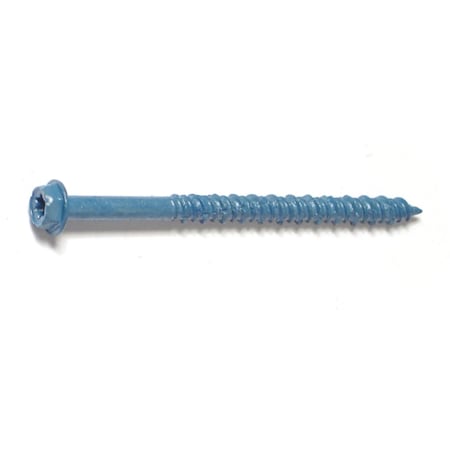 TORQUEMASTER Masonry Screw, 3/16" Dia., Hex, 2 3/4 in L, Steel Blue Ruspert, 100 PK 51209